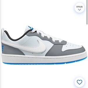 Nike Gray and White Court Sneakers